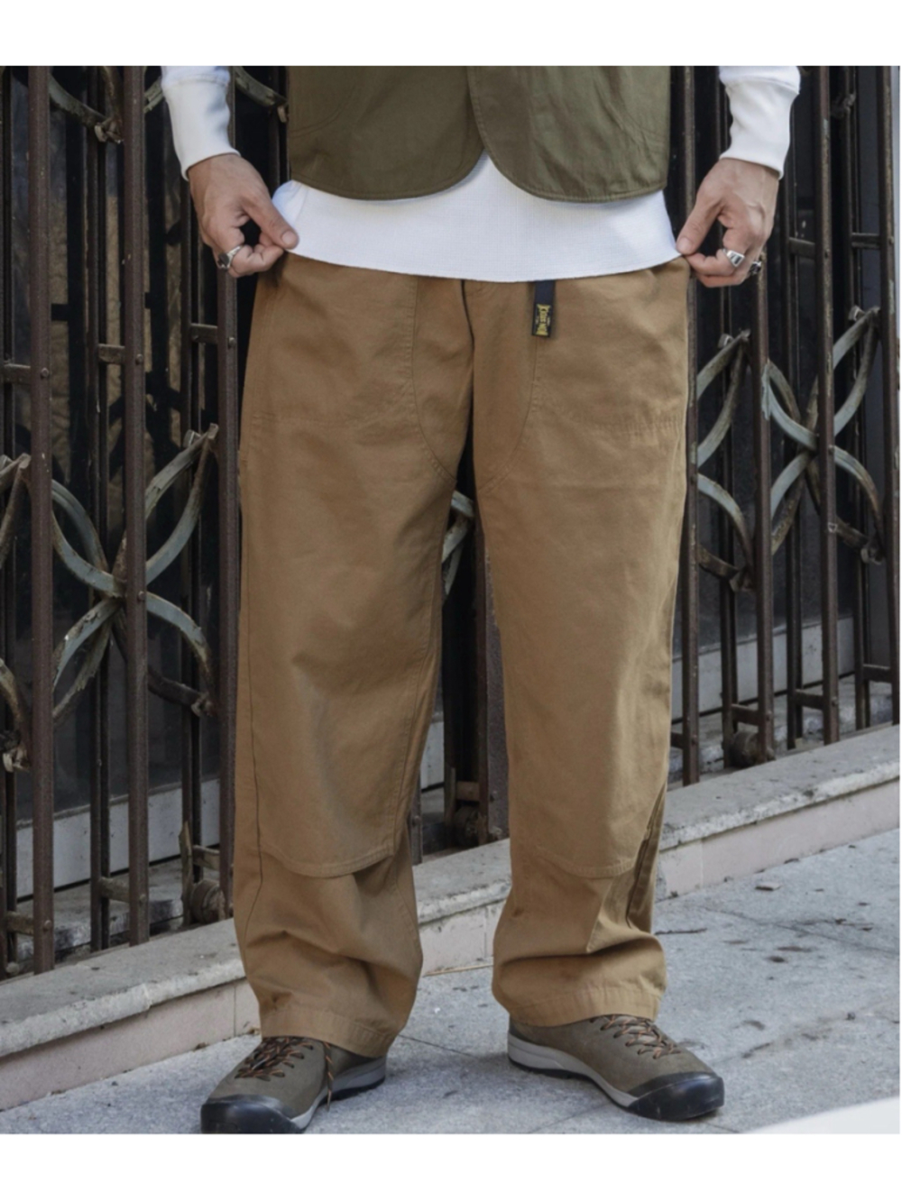 Non Stock Double Knee Canvas Climbing Pants Men's Outdoor Cargo Hiking Pant L
